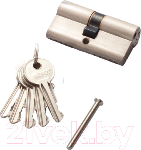 Изображение товара Цилиндровый механизм замка Ренц 60мм К-К Стандартный ключ / INCS 60 SN (никель матовый)