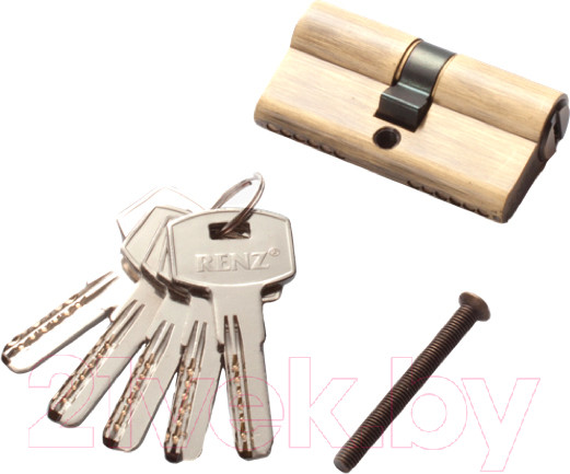 Изображение товара Цилиндровый механизм замка Ренц 60мм К-К Компьютерный ключ / INCC 60 AB (бронза античная)