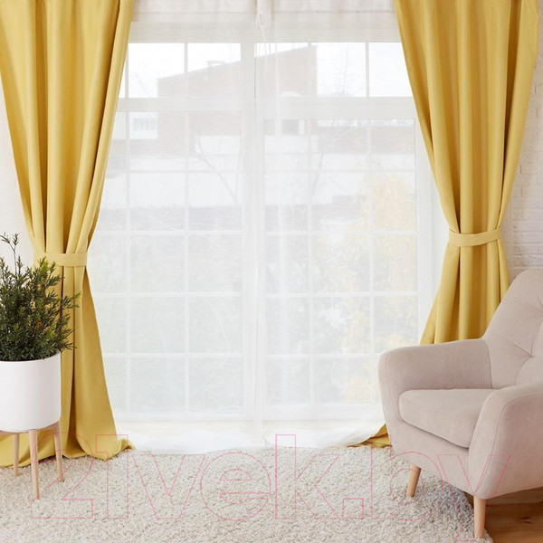 Изображение товара Штора Этель 9364945 (270x300, желтый, блэкаут)