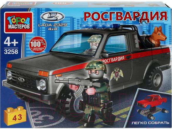 Изображение товара Конструктор Город мастеров Lada 4x4 Pickup росгвардия / 3258-KK (43эл)