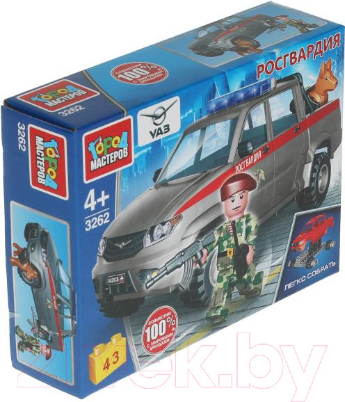 Изображение товара Конструктор Город мастеров Uaz Pickup Росгвардия / SB-3262 (43эл)