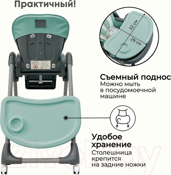 Изображение товара Стульчик для кормления Bubago Amelia / BG 103-3 (Frost Green)