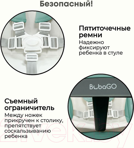 Изображение товара Стульчик для кормления Bubago Amelia / BG 103-3 (Frost Green)