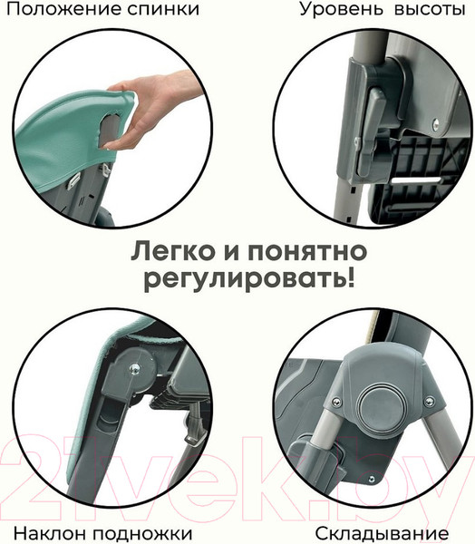 Изображение товара Стульчик для кормления Bubago Amelia / BG 103-3 (Frost Green)