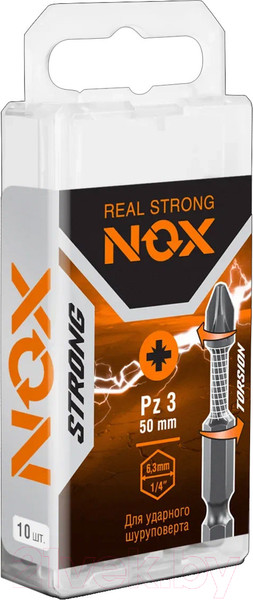 Изображение товара Набор бит Nox Strong Torsion E6.3 Pz3-70 / 337370 (10шт)
