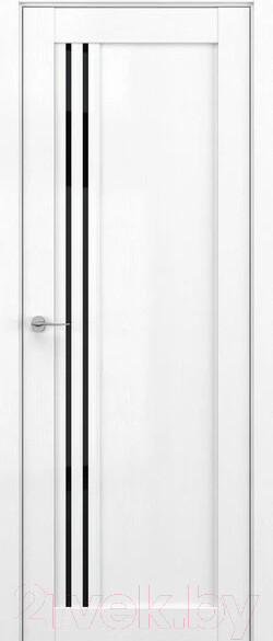 Изображение товара Дверь межкомнатная Deform V9 ДО 60x200 (вайт вуд/стекло черный лак)