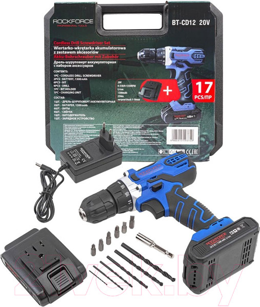 Изображение товара Аккумуляторная дрель-шуруповерт RockForce RF-BT-CD1220V(52594)