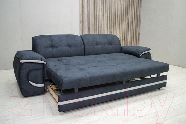 Изображение товара Диван Петрамебель Браво 3-193 раскладной (брабус 17 темно-серый велюр/брабус 15 светло-серый)