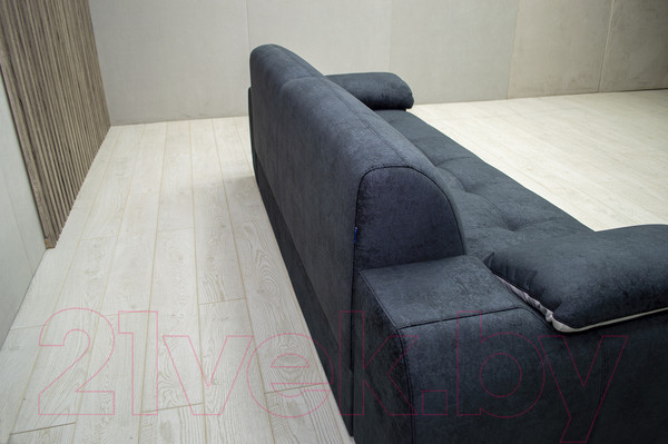 Изображение товара Диван Петрамебель Браво 3-193 раскладной (брабус 17 темно-серый велюр/брабус 15 светло-серый)