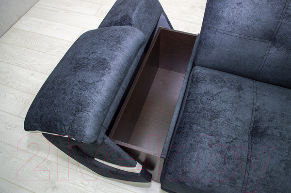 Изображение товара Диван Петрамебель Браво 3-193 раскладной (брабус 17 темно-серый велюр/брабус 15 светло-серый)