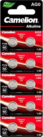 Изображение товара Комплект батареек Camelion АG0-BP10 Mercury Free / 12808