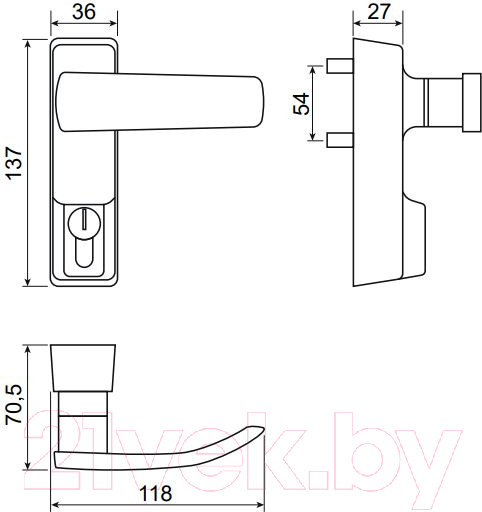 Изображение товара Ручка дверная Apecs Actual HF-301-BL