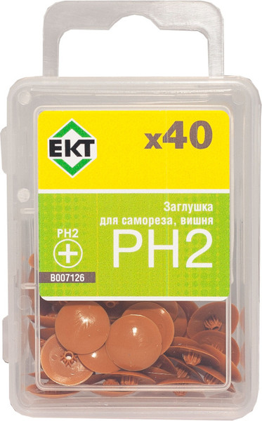 Изображение товара Заглушка декоративная ЕКТ Под саморезы PH2 / B007126 (40шт, вишня)