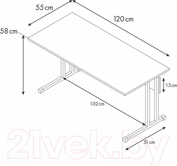 Изображение товара Парта Polini Kids City D2 Ученик 3 группа / 0002596.62 (белый/дуб пастельный)