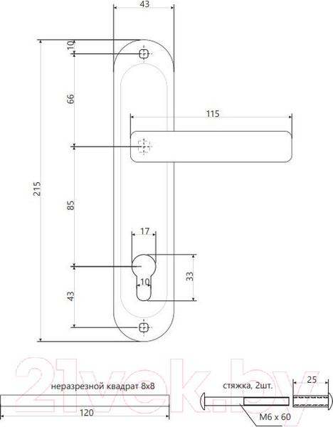 Изображение товара Ручка дверная Apecs HP-85.0101-AC