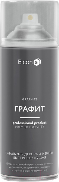 Изображение товара Эмаль Elcon Быстросохнущая для декора и мебели (520мл, графит)