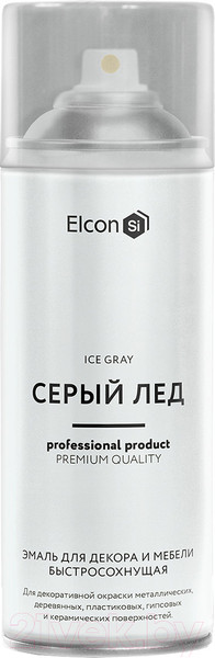 Изображение товара Эмаль Elcon Быстросохнущая для декора и мебели (520мл, серый лед)