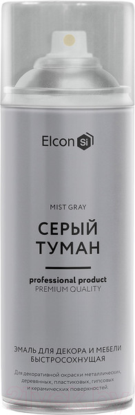 Изображение товара Эмаль Elcon Быстросохнущая для декора и мебели (520мл, серый туман)