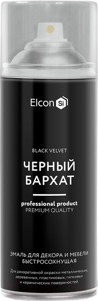 Изображение товара Эмаль Elcon Быстросохнущая для декора и мебели (520мл, черный бархат)