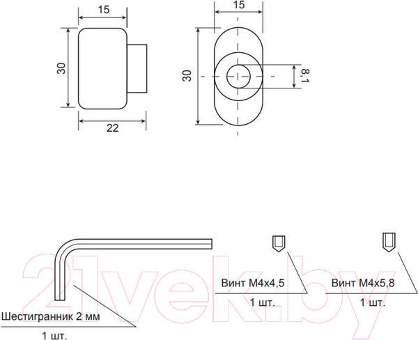 Изображение товара Вертушка для цилиндрового механизма замка Apecs C11-BLM (B2B)