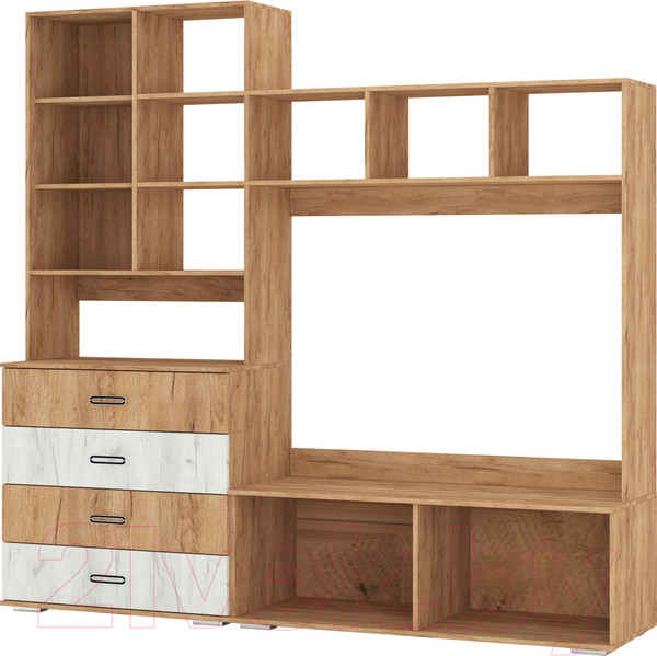 Изображение товара Стенка Столица Мебели Яна ТВ 751 (крафт золотой/крафт белый)