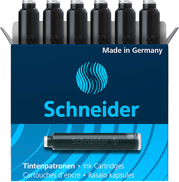 Изображение товара Чернила для перьевой ручки Schneider 6601 (6шт, черный)