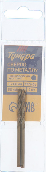 Изображение товара Набор сверл Tundra HSS-Co цилиндрический хвостовик по металлу 3мм / 4087152 (2шт)