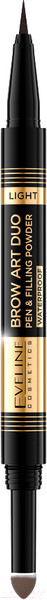 Изображение товара Карандаш для бровей Eveline Cosmetics Brow Art Duo Ультратонкий водост маркер и пудра тон 01 Light