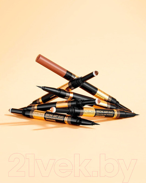 Изображение товара Карандаш для бровей Eveline Cosmetics Brow Art Duo Ультратонкий водостойкий маркер и пудра тон 03 Dark