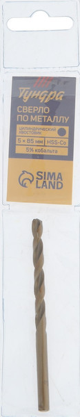 Изображение товара Сверло Tundra HSS-Co цилиндрический хвостовик по металлу 5x85мм / 4087160