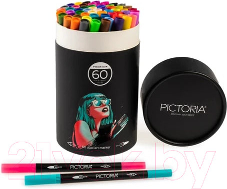Изображение товара Набор маркеров Pictoria 407887 (60шт)