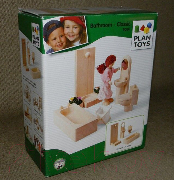 Изображение товара Комплект аксессуаров для кукольного домика Plan Toys Классик Ванная комната / 9014