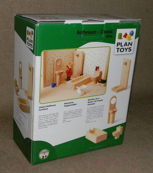 Изображение товара Комплект аксессуаров для кукольного домика Plan Toys Классик Ванная комната / 9014