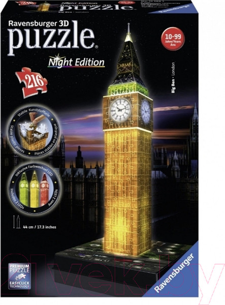 Изображение товара 3D-пазл Ravensburger Ночной Биг-Бен / 12588 (216эл)