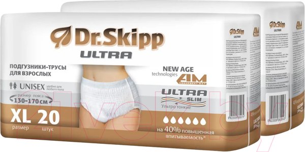 Изображение товара Трусы впитывающие для взрослых Dr.Skipp Ultra XL (40шт)