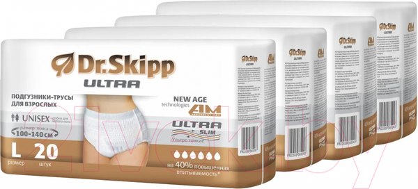 Изображение товара Трусы впитывающие для взрослых Dr.Skipp Ultra L (80шт)