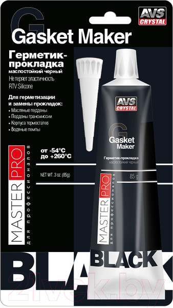 Изображение товара Герметик силиконовый AVS AVK-346 / A40276S (85г, черный)