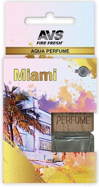 Изображение товара Ароматизатор автомобильный AVS Aqua Perfume USA/Miami AQP-05 / A40480S (табачная ваниль)