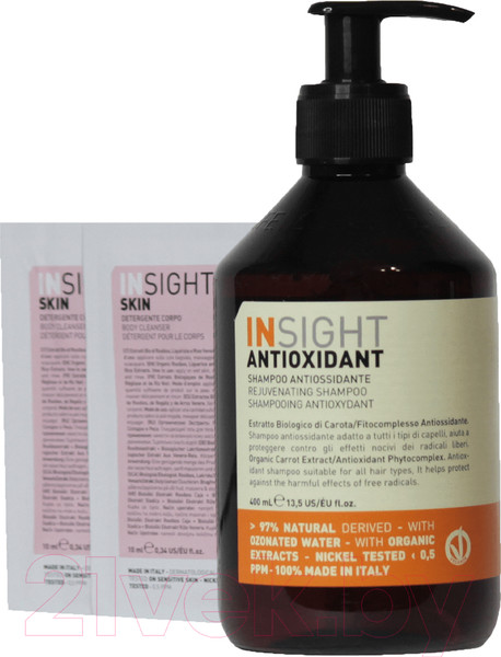 Изображение товара Набор косметики для тела и волос Insight Шампунь Rejuvenating Shampoo 400мл+Гель-крем PMIN020 2x10мл