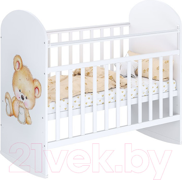 Изображение товара Детская кроватка Фея 701 Медвежонок / 0002549.9.13 (белый)