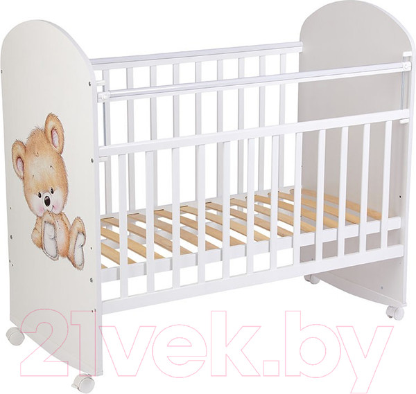 Изображение товара Детская кроватка Фея 701 Медвежонок / 0002549.9.13 (белый)