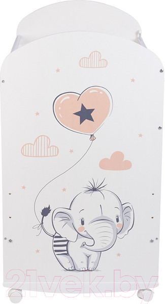 Изображение товара Детская кроватка Фея 701 Слоник / 0002549.9.14 (белый)