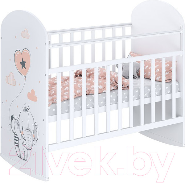 Изображение товара Детская кроватка Фея 701 Слоник / 0002549.9.14 (белый)