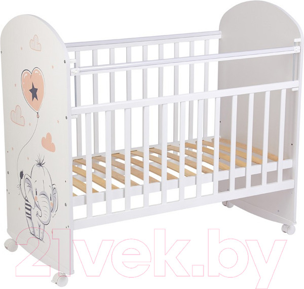 Изображение товара Детская кроватка Фея 701 Слоник / 0002549.9.14 (белый)