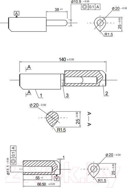 Изображение товара Петля дверная Apecs 140x20-B.v2 (B2B)