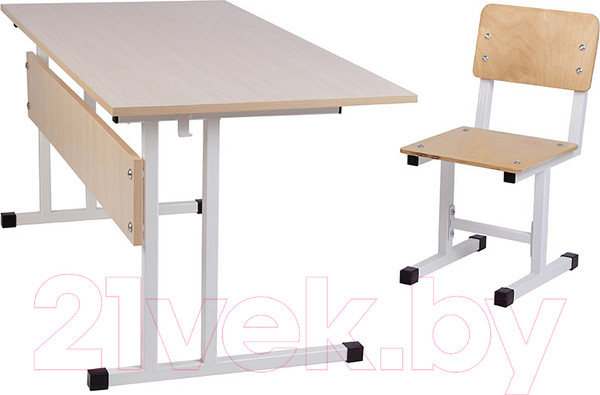 Изображение товара Стул детский Polini Kids City / 0002603.62 (S, белый/дуб пастельный)