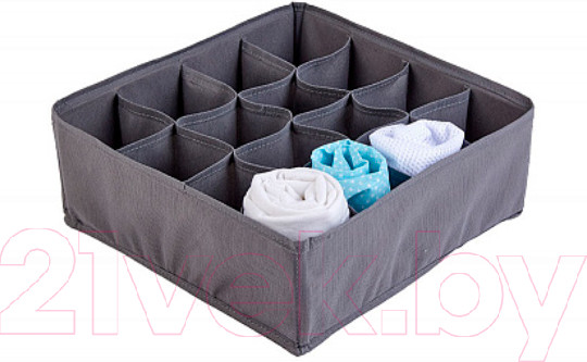 Изображение товара Кофр для хранения Polini Kids Polini Home 16 секций 32x32x10 / 0002585-3 (серый)
