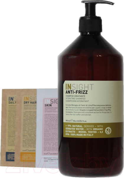 Изображение товара Набор косметики для волос Insight Anti-Frizz Шампунь Hydrating+PMIN006+PMIN007+Гель PMIN020 (900мл+10мл+10мл+10мл)