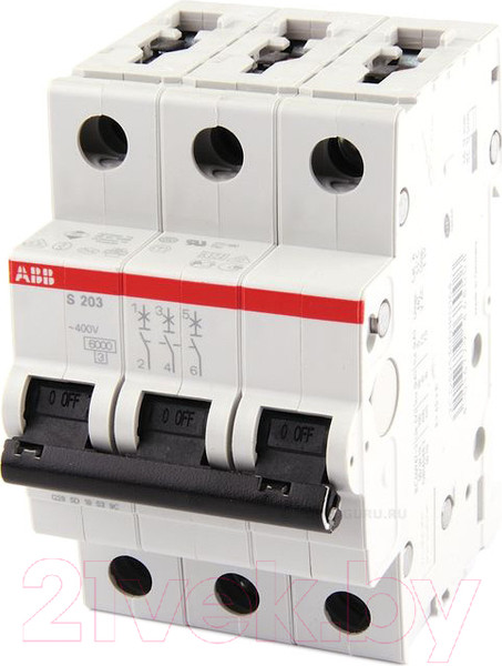 Изображение товара Выключатель автоматический ABB S 203 3P С 10А 6кА 3M / 2CDS253001R0104
