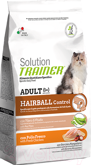 Изображение товара Сухой корм для кошек Trainer Solution Hairball с курицей (300г)